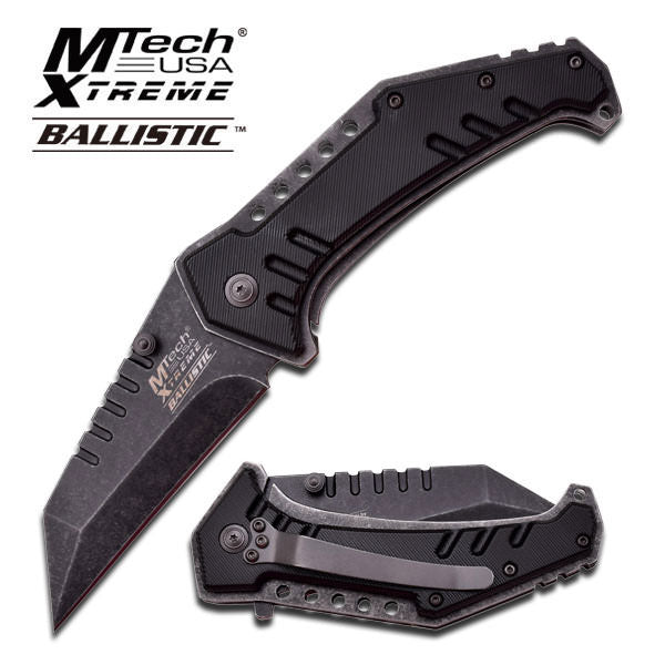 MTech USA Xtreme Ballistic Stonewash Razor Sharp blade Spring Assisted Knife - Tophatter's Army Products & Self Defense Collectible Weapons - Tophatter Daily Deals